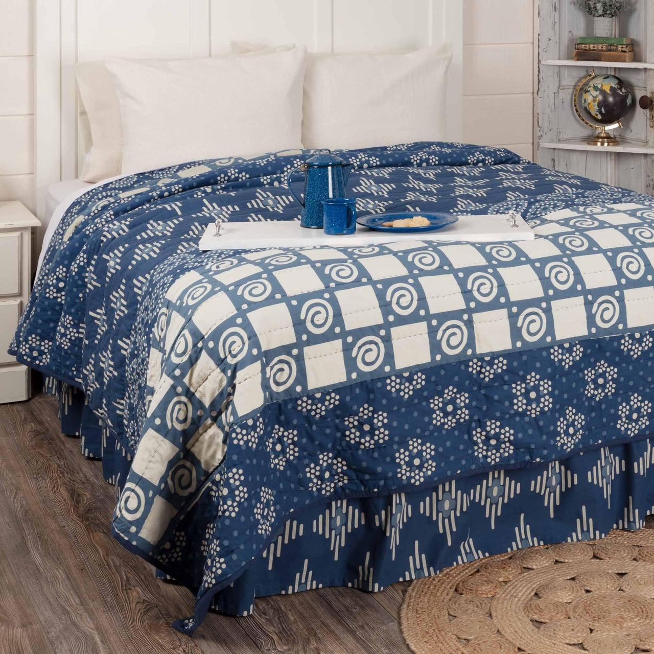 Paloma Indigo King Quilt 105Wx95L VHC Brands - The Fox Decor