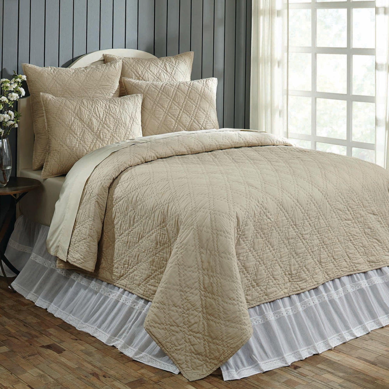 Casey Taupe King/Queen Quilt VHC Brands - The Fox Decor