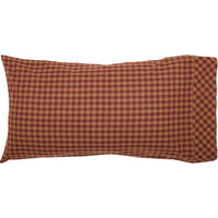 Thumbnail for Burgundy Check King Pillow Case Set of 2 21x40 VHC Brands