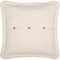 Burlap Antique White Fabric Euro Sham w/ Fringed Ruffle 26x26 VHC Brands - The Fox Decor
