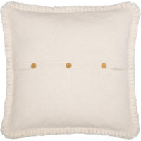 Thumbnail for Burlap Antique White Fabric Euro Sham w/ Fringed Ruffle 26x26 VHC Brands