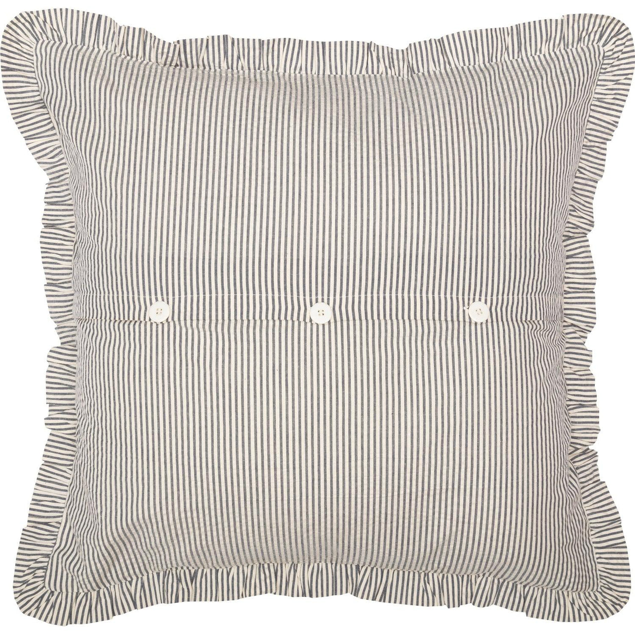 Hatteras Seersucker Blue Ticking Stripe Fabric Euro Sham 26x26 VHC Brands - The Fox Decor