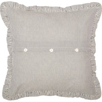 Hatteras Seersucker Blue Ticking Stripe Fabric Euro Sham 26x26 VHC Brands - The Fox Decor