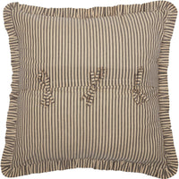 Sawyer Mill Charcoal Ticking Stripe Fabric Euro Sham 26x26 VHC Brands - The Fox Decor