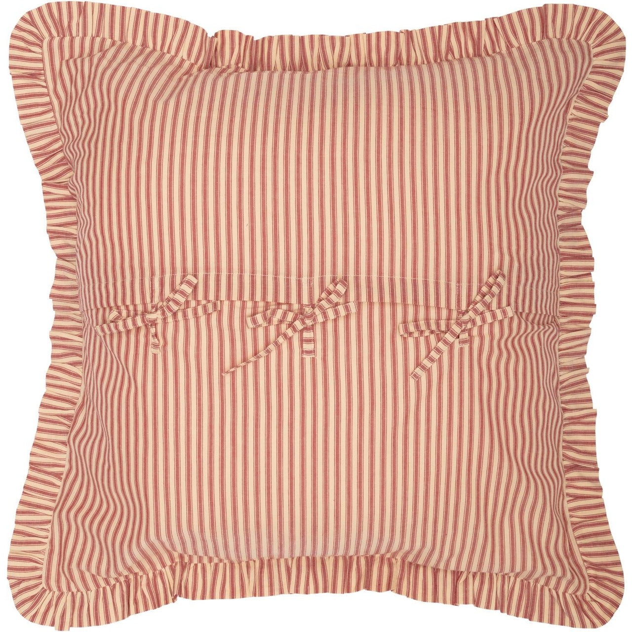 Sawyer Mill Red Ticking Stripe Fabric Euro Sham 26x26 VHC Brands - The Fox Decor