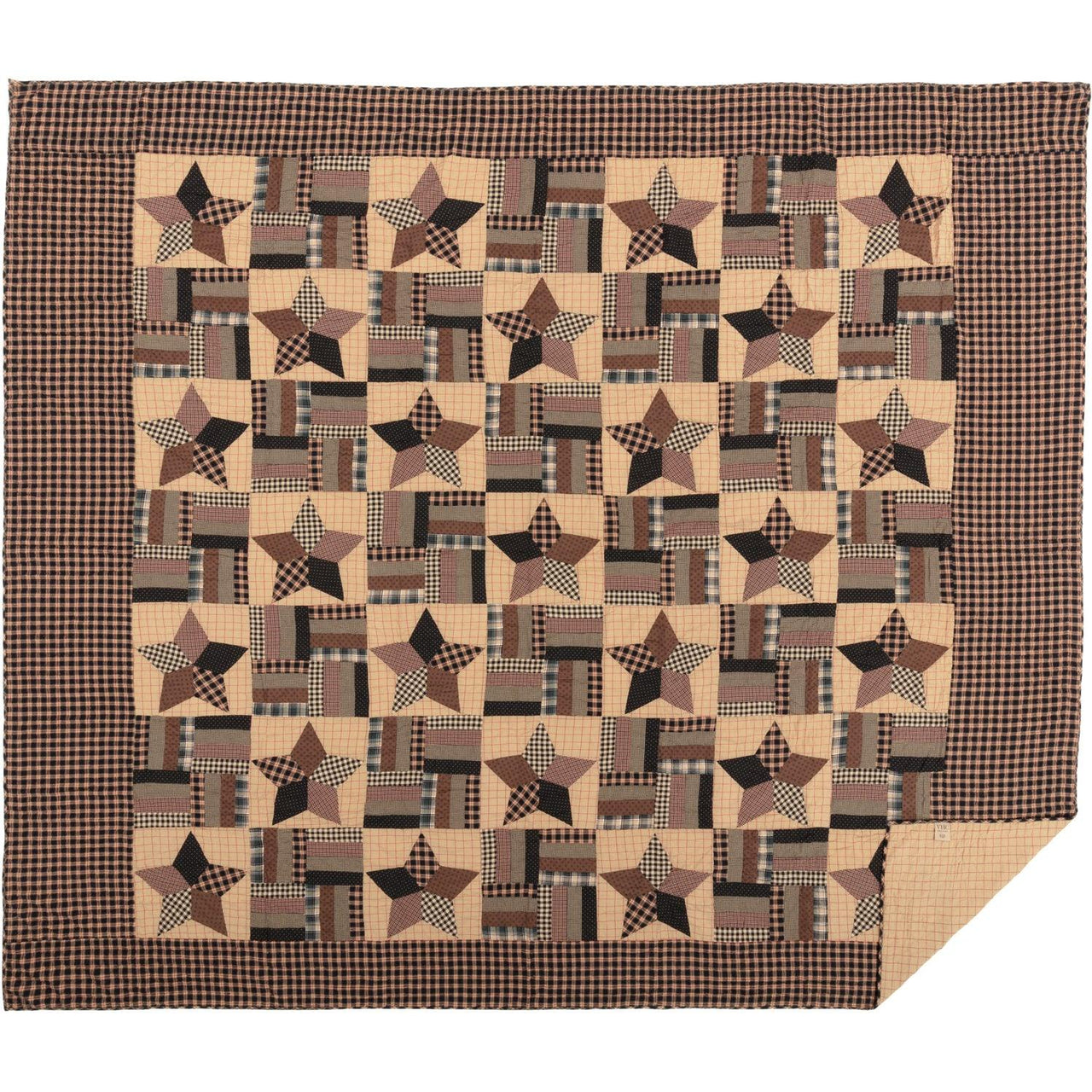 Bingham Star California King Quilt Set; 1-Quilt 130Wx115L w/2 Shams 21x37 VHC Brands - The Fox Decor