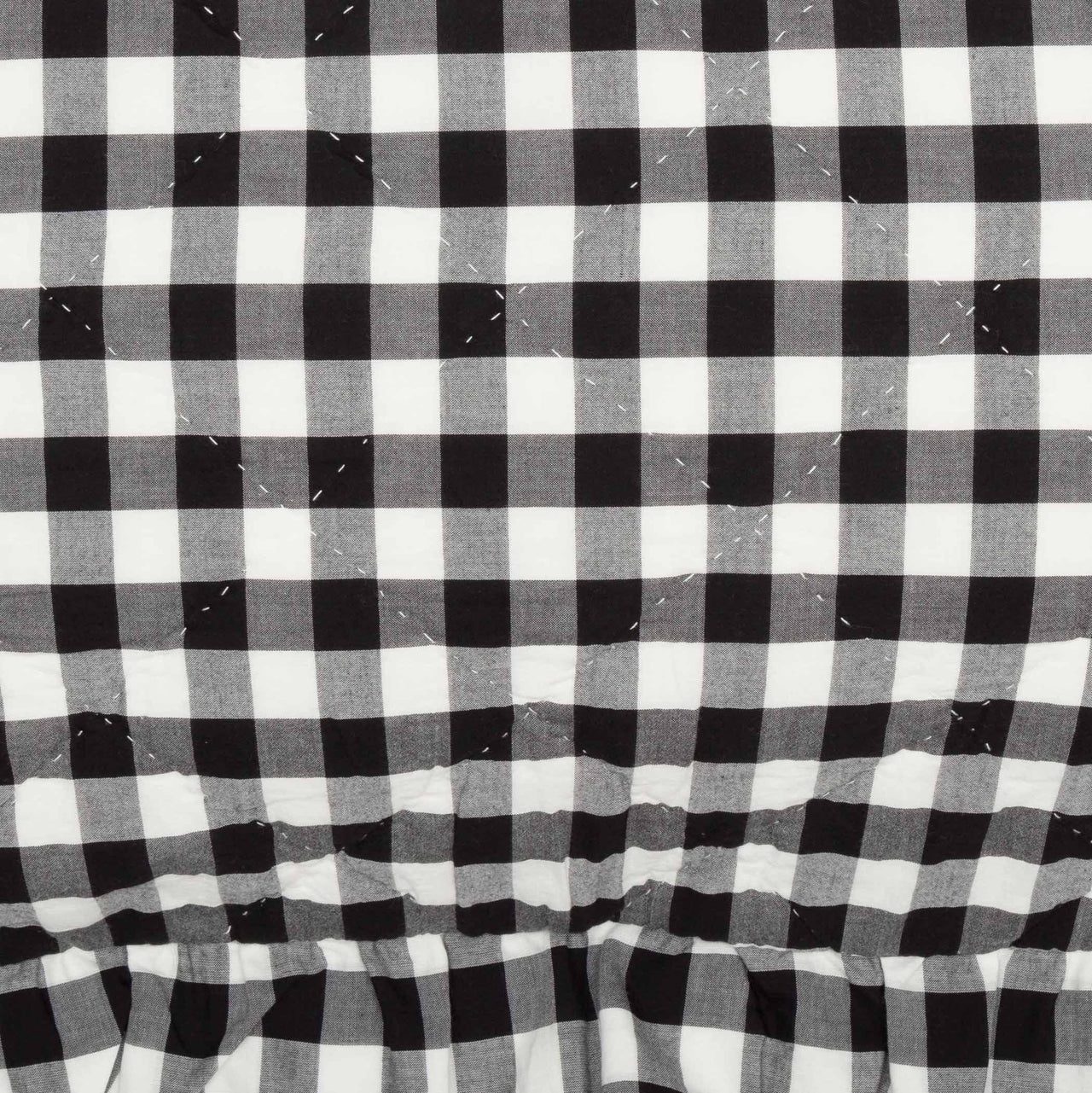 Annie Buffalo Black Check Ruffled King Sham 21x37 VHC Brands - The Fox Decor