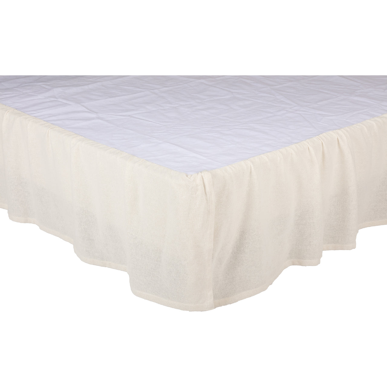 Burlap Antique White Ruffled Twin Bed Skirt 39x76x16 VHC Brands
