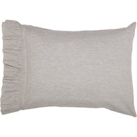 Thumbnail for Dakota Star Farmhouse Blue Ticking Stripe Standard Pillow Case Set of 2 21x30 VHC Brands