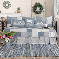 Thumbnail for Sawyer Mill Blue 5pc Daybed Quilt Set (1 Quilt, 1 Bed Skirt, 3 Standard Shams) VHC Brands