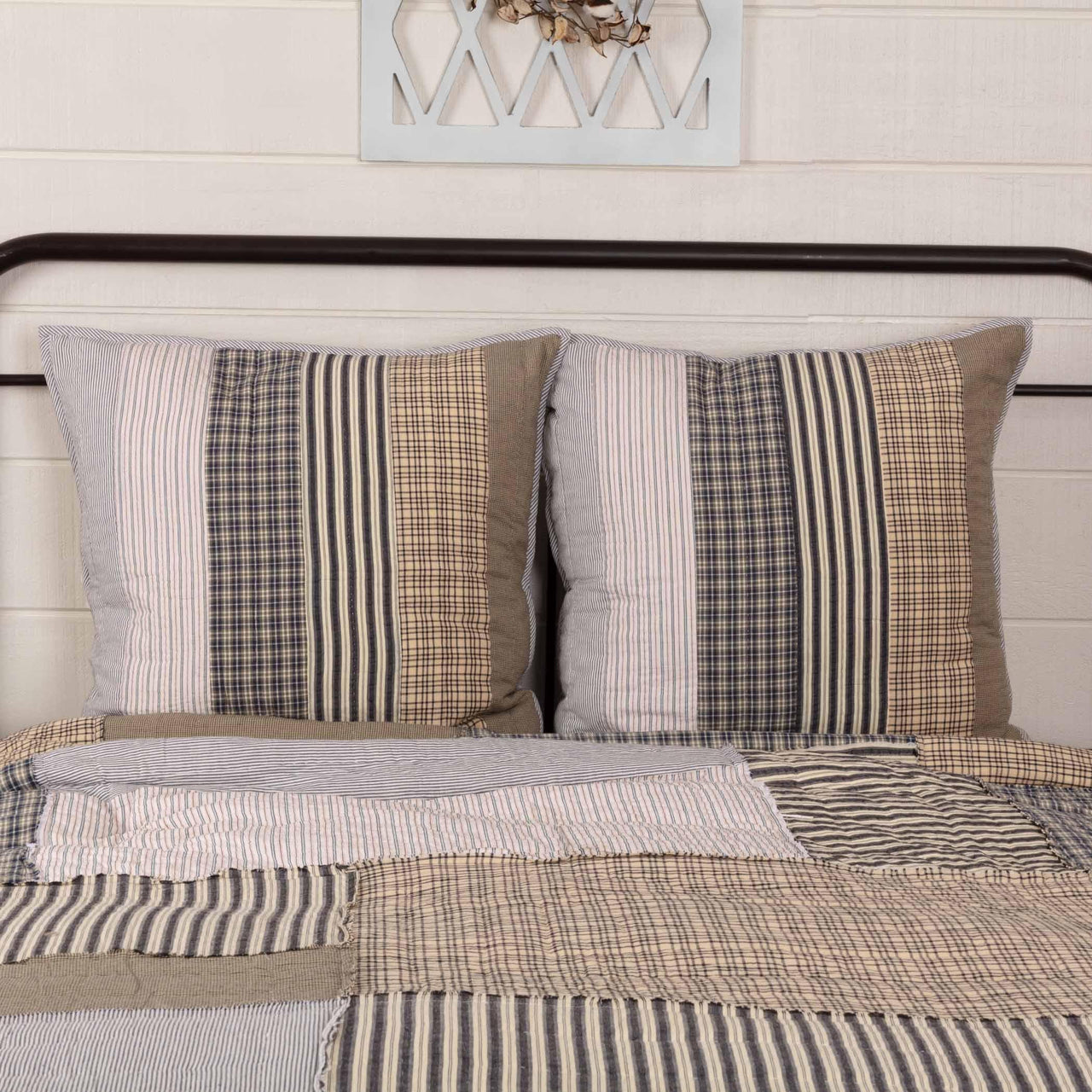 Ashmont Quilted Euro Sham Set of 2 26x26 VHC Brands - The Fox Decor