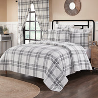 Thumbnail for Black Plaid Queen Coverlet 94x94 VHC Brands