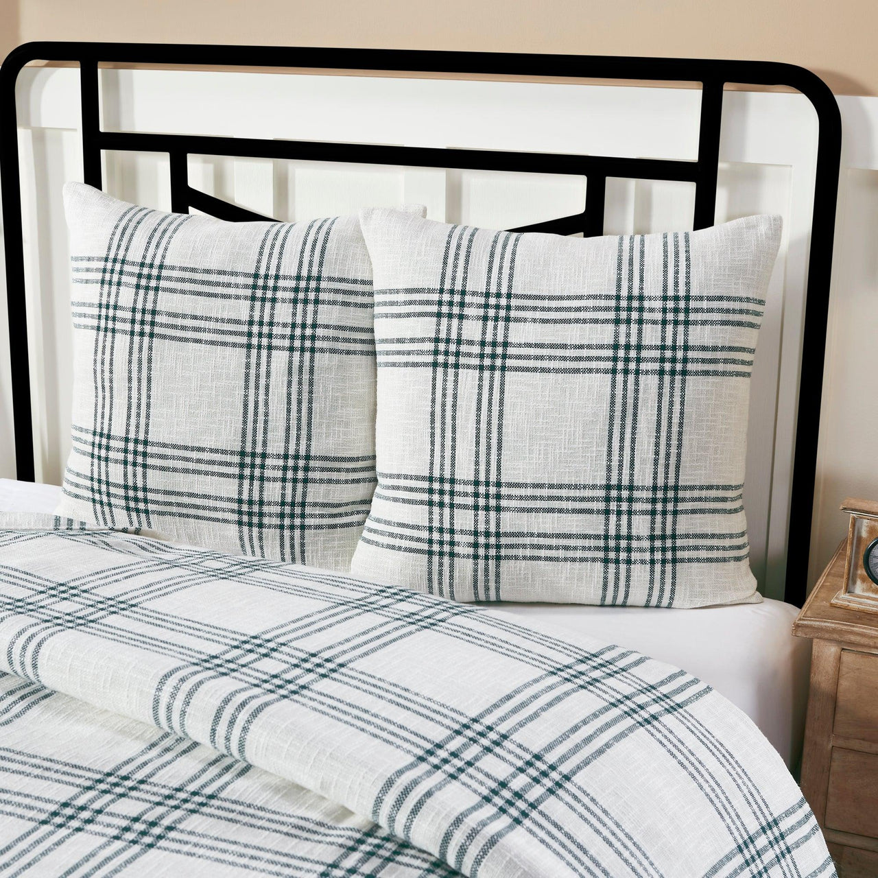 Pine Grove Plaid Fabric Euro Sham 26x26 VHC Brands - The Fox Decor