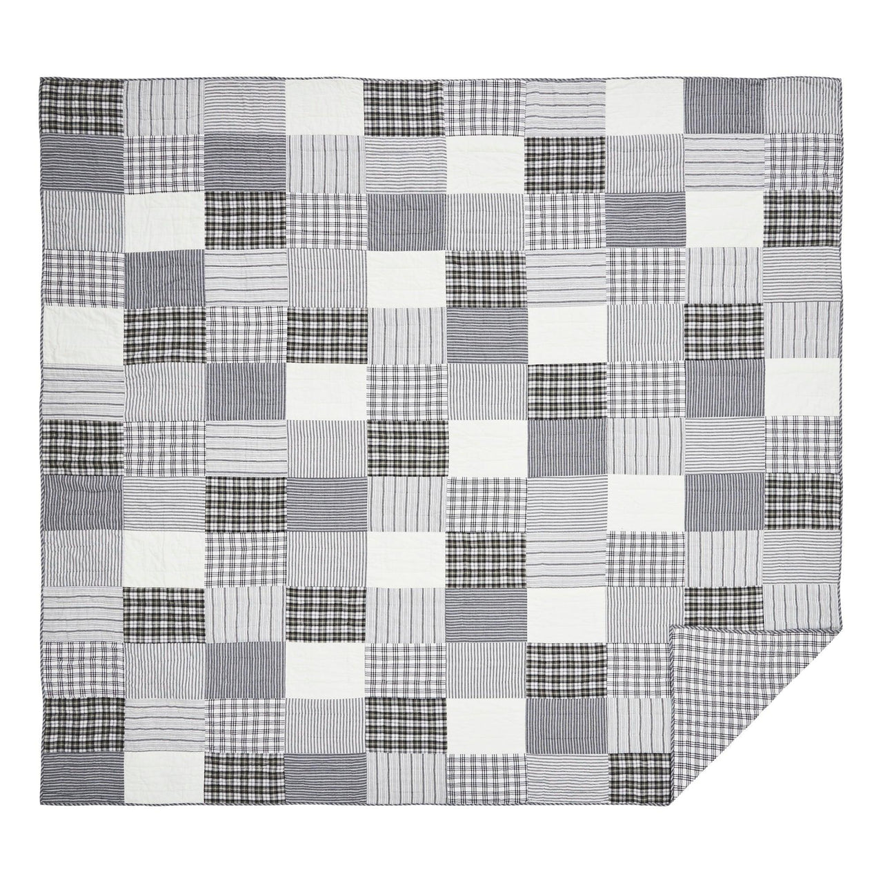 Sawyer Mill Black California King Quilt 130Wx115L VHC Brands - The Fox Decor