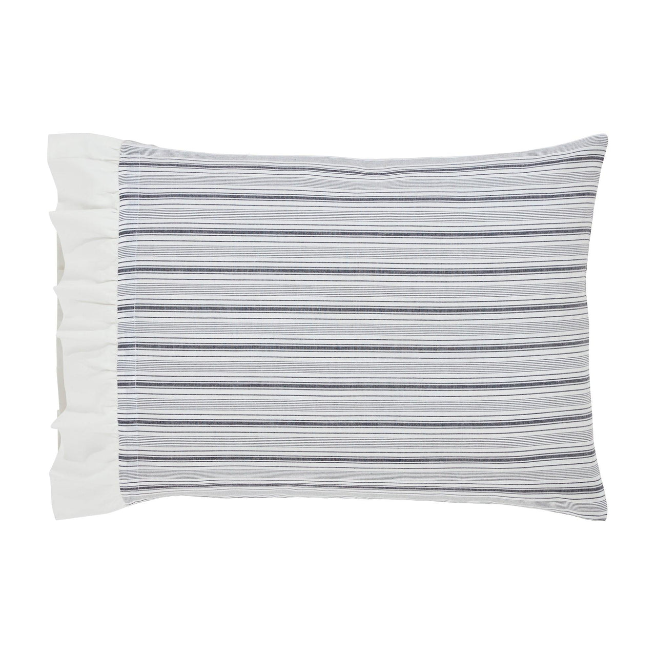 Sawyer Mill Black Ruffled Standard Pillow Case Set of 2 21x26+4 VHC Brands - The Fox Decor