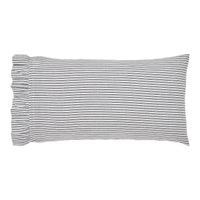 Thumbnail for Sawyer Mill Black Ruffled Ticking Stripe King Pillow Case Set of 2 21x36+4 VHC Brands - The Fox Decor