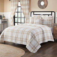 Thumbnail for Wheat Plaid Queen Coverlet 94x94 VHC Brands - The Fox Decor