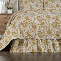 Thumbnail for Dorset Gold Floral King Bed Skirt 78x80x16 VHC Brands