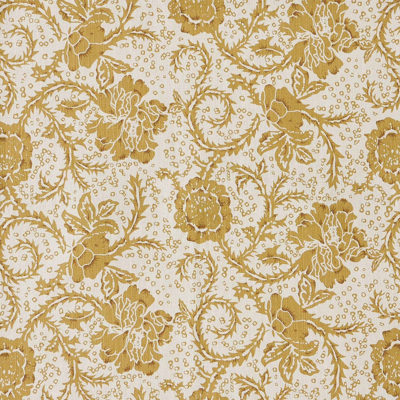 Dorset Gold Floral Queen Bed Skirt 60x80x16 VHC Brands - The Fox Decor