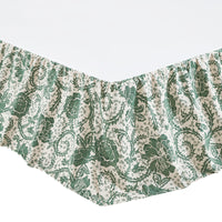 Thumbnail for Dorset Green Floral Queen Bed Skirt 60x80x16 VHC Brands