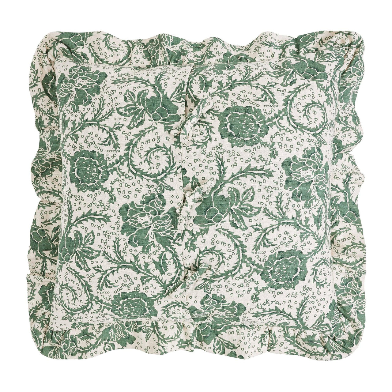 Dorset Green Floral Fabric Euro Sham 26x26 VHC Brands - The Fox Decor