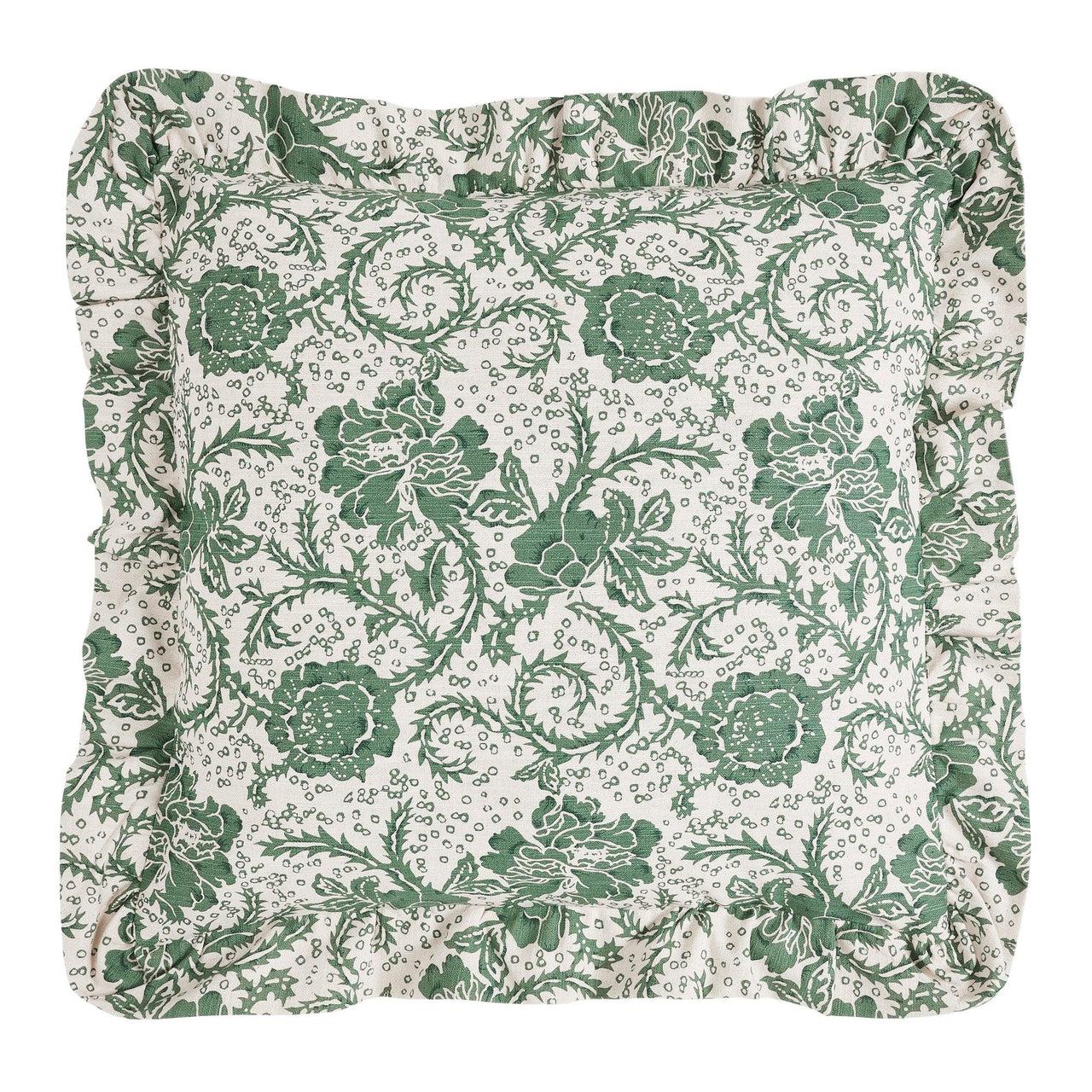 Dorset Green Floral Fabric Euro Sham 26x26 VHC Brands - The Fox Decor