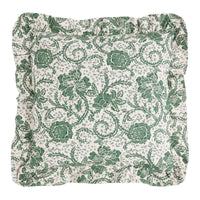 Dorset Green Floral Fabric Euro Sham 26x26 VHC Brands - The Fox Decor