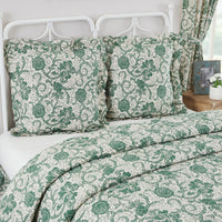 Thumbnail for Dorset Green Floral Fabric Euro Sham 26x26 VHC Brands