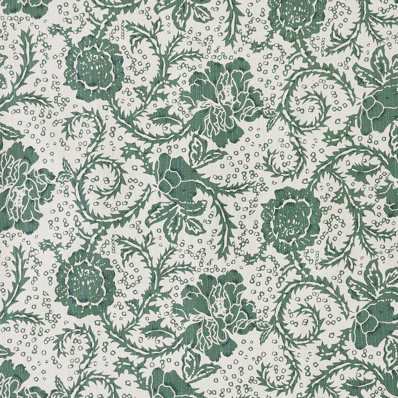 Dorset Green Floral Fabric Euro Sham 26x26 VHC Brands