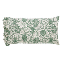 Thumbnail for Dorset Green Floral Ruffled King Pillow Case Set of 2 21x36+4 VHC Brands - The Fox Decor