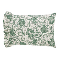 Thumbnail for Dorset Green Floral Ruffled Standard Pillow Case Set of 2 21x26+4 VHC Brands - The Fox Decor