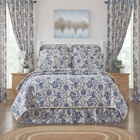 Thumbnail for Dorset Navy Floral Luxury King Quilt 120WX105L VHC Brands - The Fox Decor
