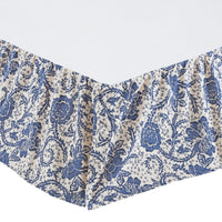 Dorset Navy Floral Queen Bed Skirt 60x80x16 VHC Brands - The Fox Decor