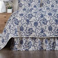Thumbnail for Dorset Navy Floral Twin Bed Skirt 39x76x16 VHC Brands