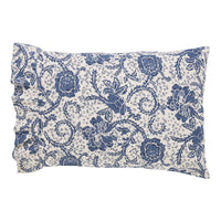 Thumbnail for Dorset Navy Floral Ruffled Standard Pillow Case Set of 2 21x26+4 VHC Brands - The Fox Decor