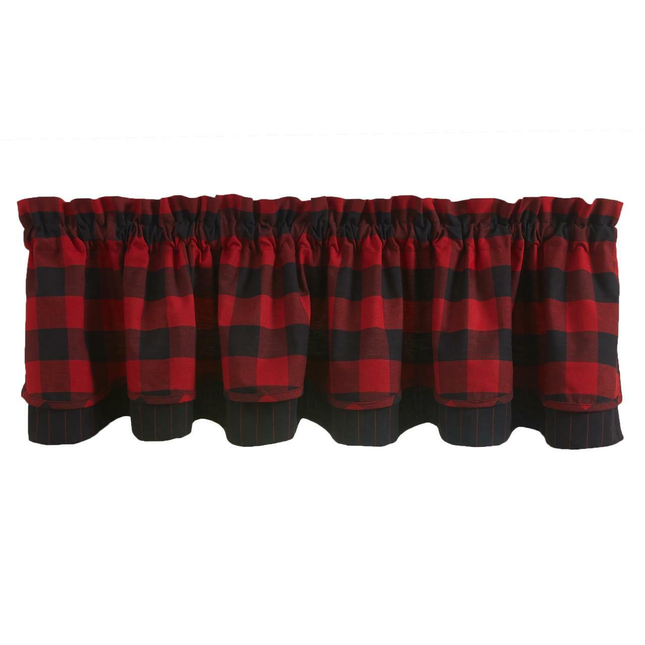 Buffalo Check Valance - Lined Layered Park Designs