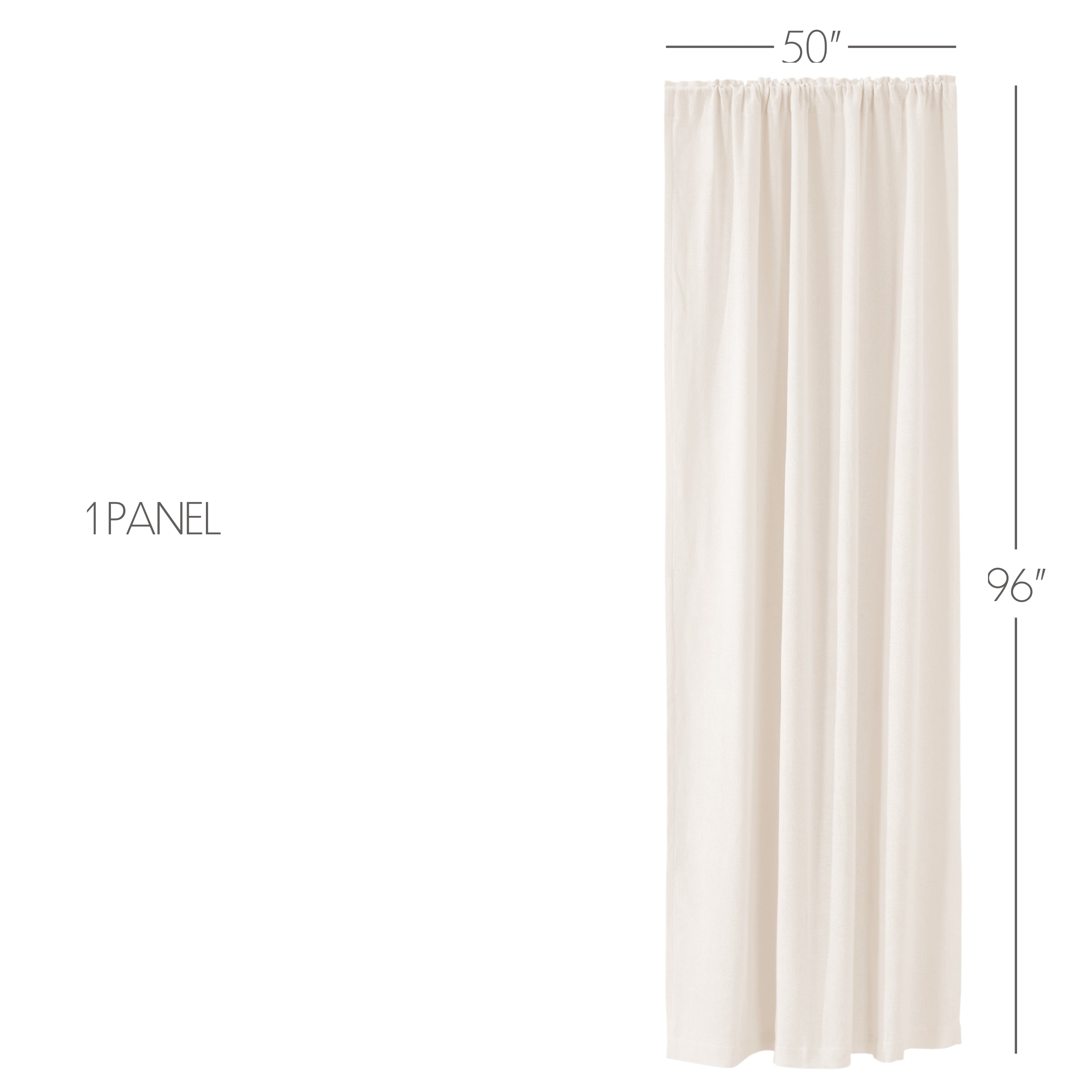 Burlap Antique White Panel Curtain 96