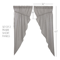 Burlap Dove Grey Prairie Short Panel Set of 2 63x36x18 VHC Brands - The Fox Decor
