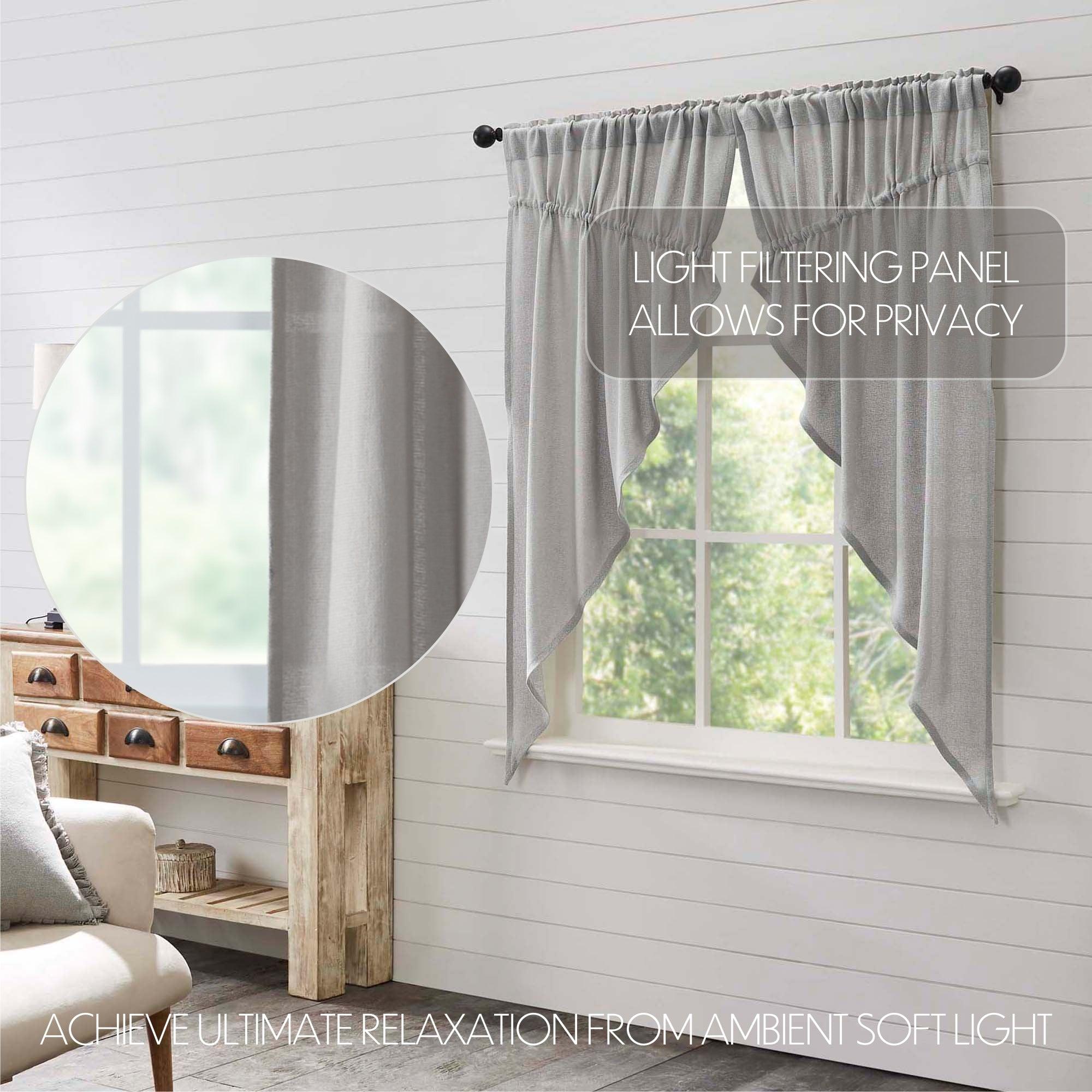 Burlap Dove Grey Prairie Short Panel Set of 2 63x36x18 VHC Brands - The Fox Decor