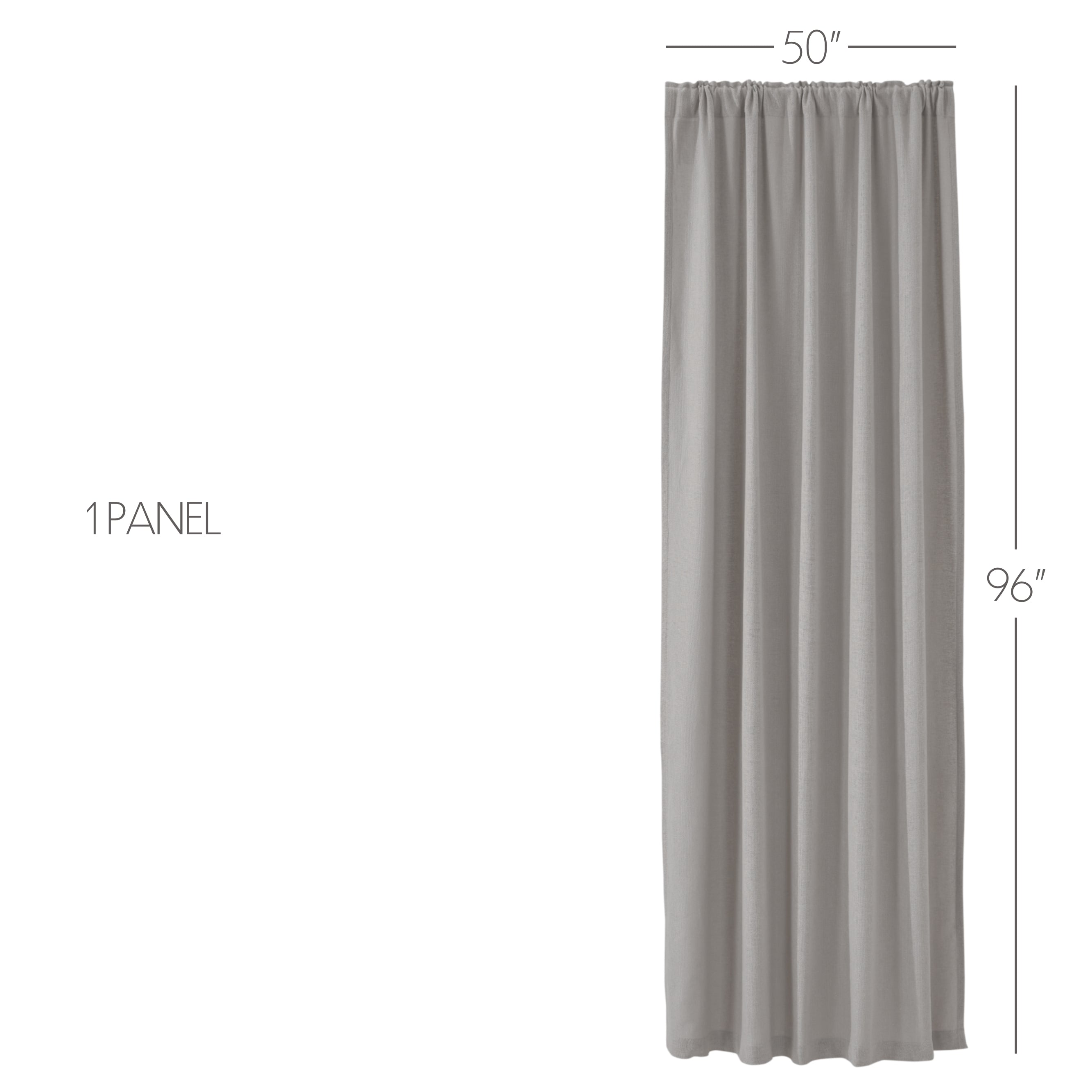 Burlap Dove Grey Panel Curtain 96