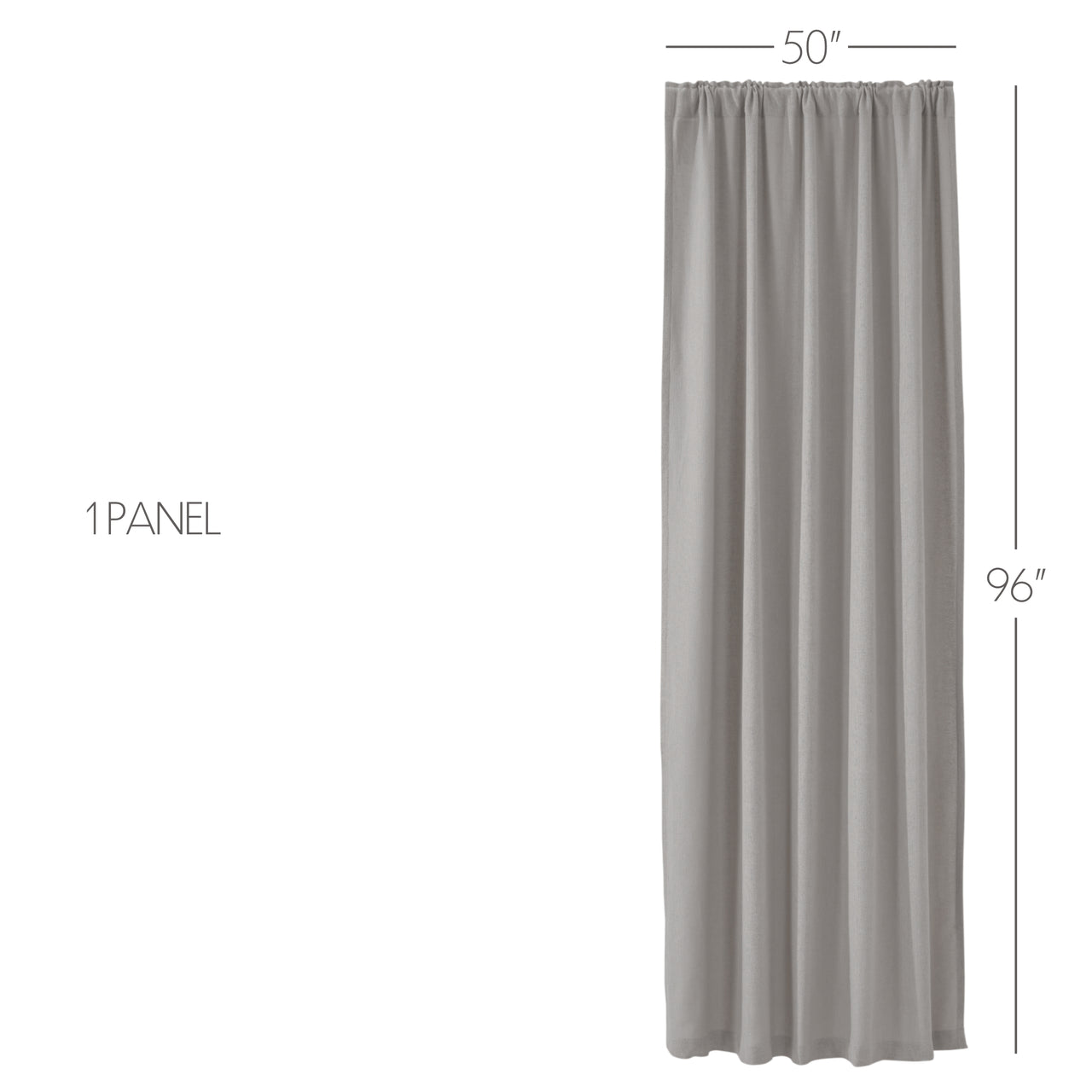 Burlap Dove Grey Panel Curtain 96"x50" VHC Brands