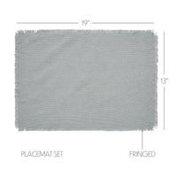 Burlap Dove Grey Placemat Set of 6 Fringed 13
