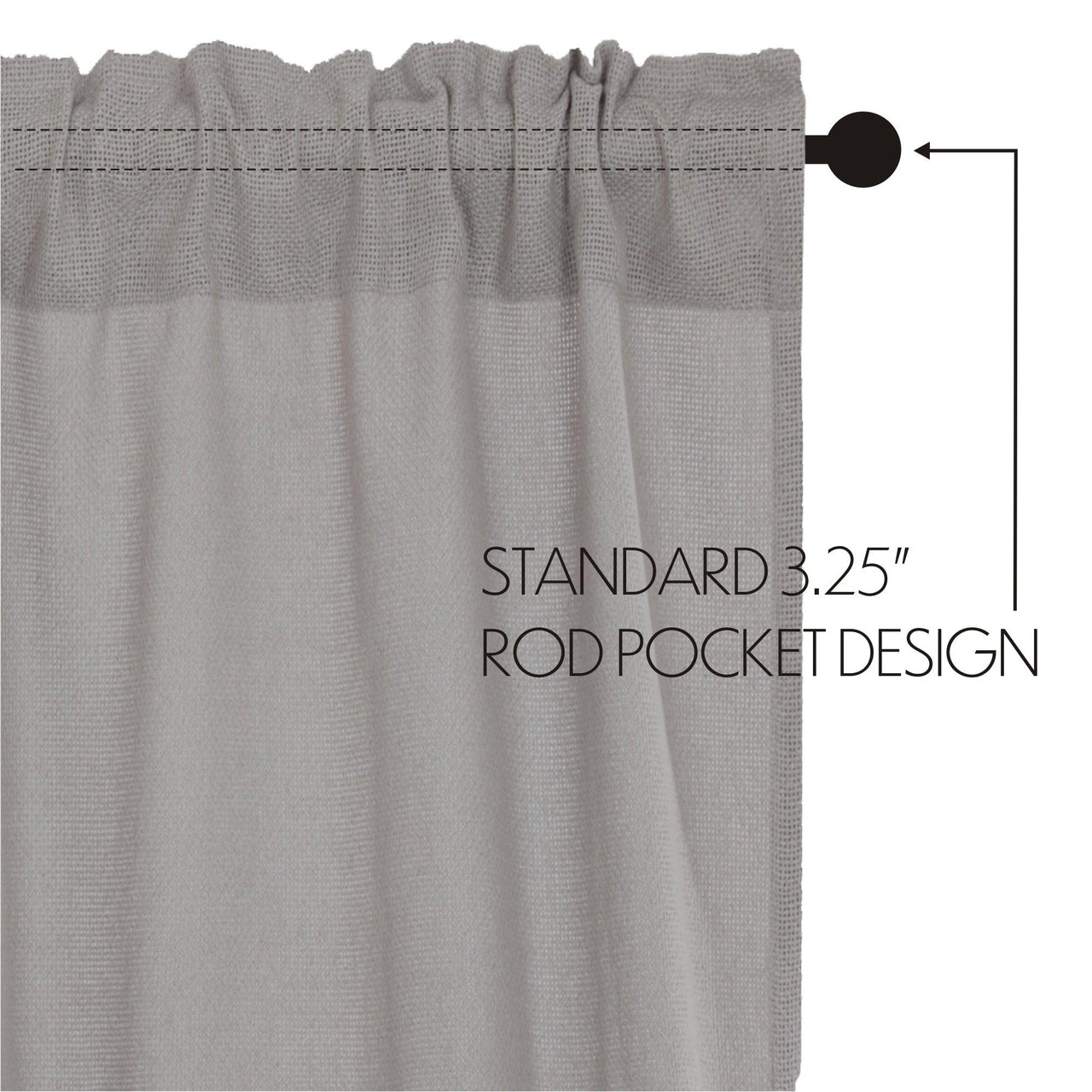 Burlap Dove Grey Prairie Short Panel Set of 2 63x36x18 VHC Brands - The Fox Decor