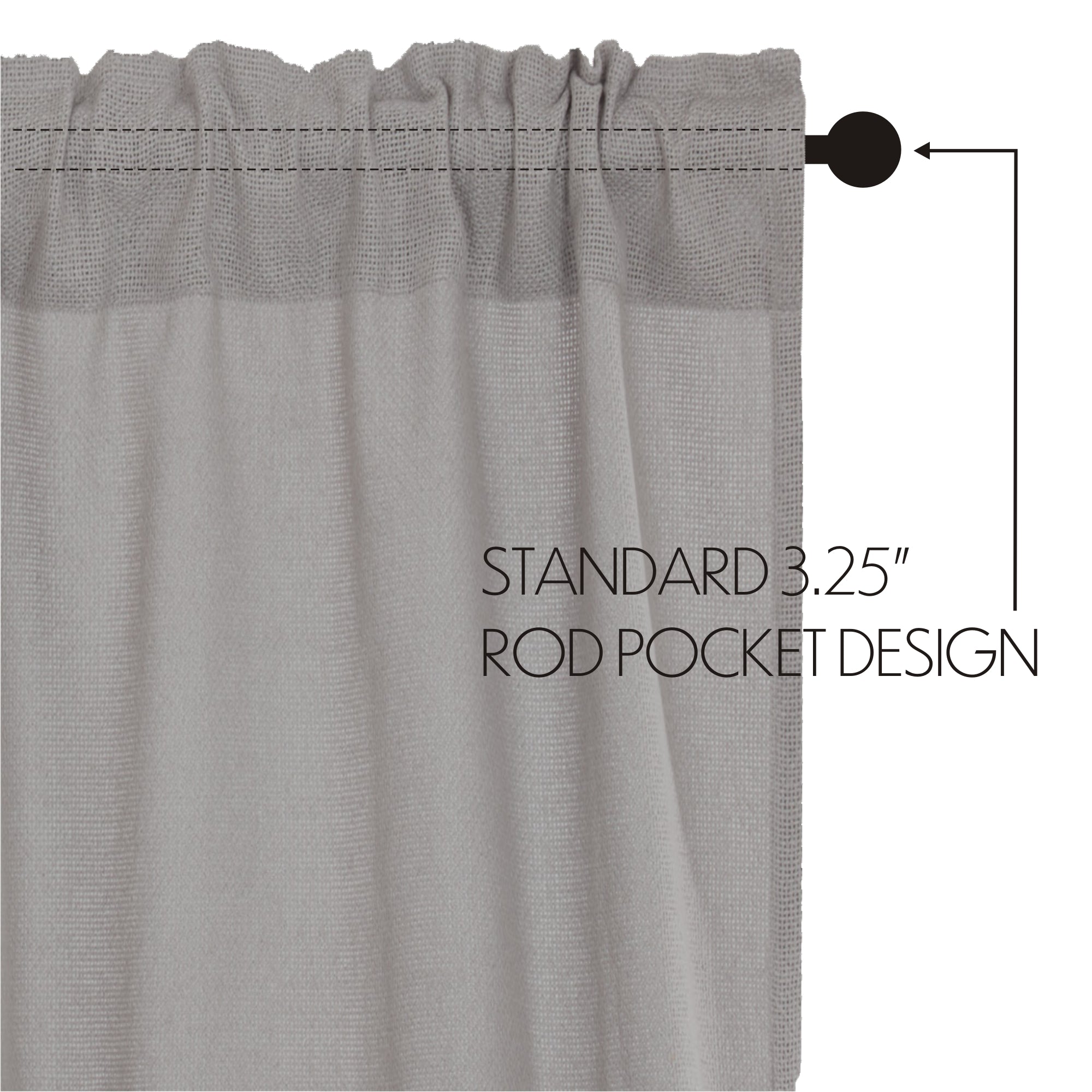 Burlap Dove Grey Panel Curtain 96