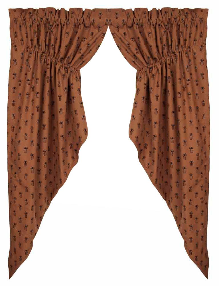 Mocha Black Pineapple Town Gathered Swag Lined C6101033 - The Fox Decor
