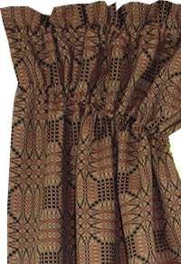 Thumbnail for Trenton Jacquard Nutmeg Black Red Gathered Swag C6243025 - The Fox Decor