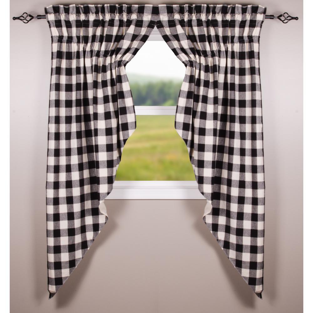 Black Buttermilk Buffalo Check Gathered Swag Lined C6510011 - The Fox Decor