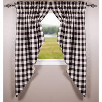 Thumbnail for Black Buttermilk Buffalo Check Gathered Swag Lined C6510011 - The Fox Decor