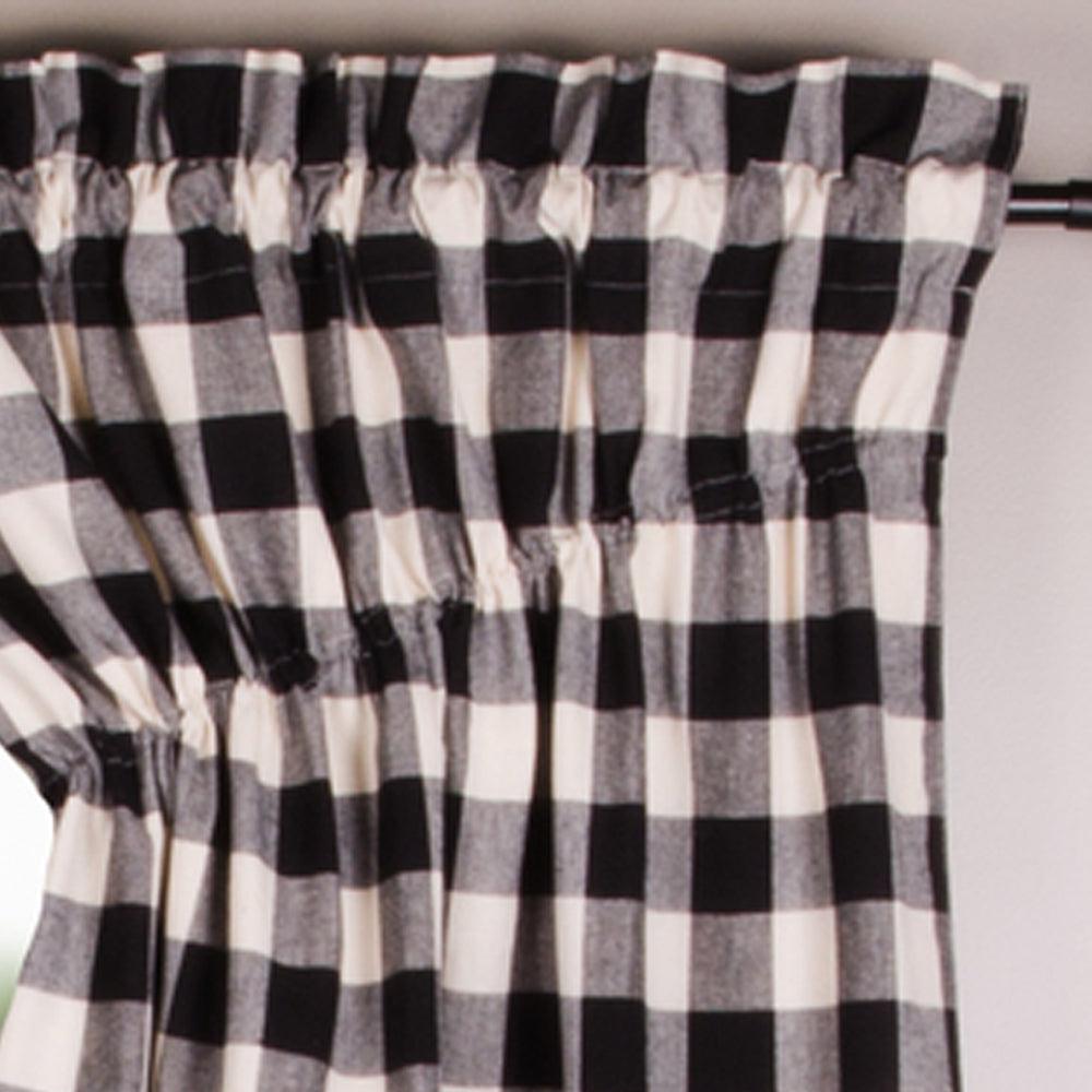 Black Buttermilk Buffalo Check Gathered Swag Lined C6510011 - The Fox Decor
