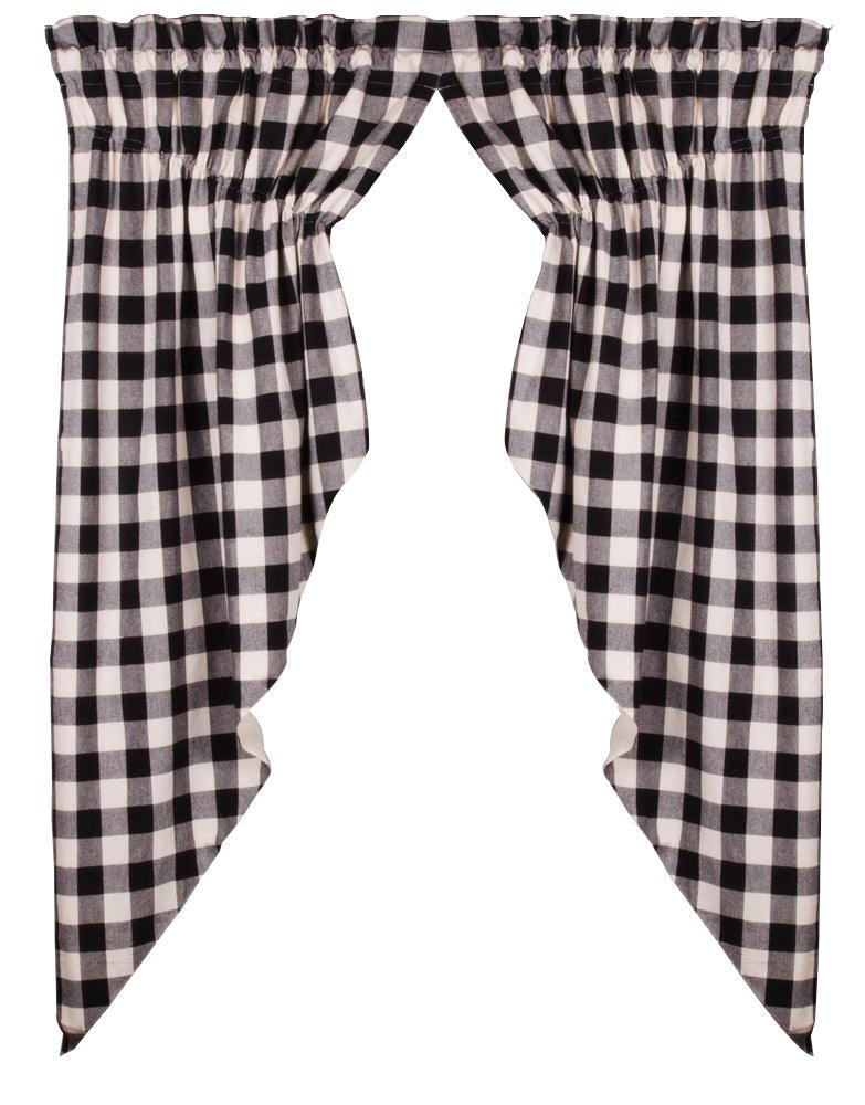Black Buttermilk Buffalo Check Gathered Swag Lined C6510011 - The Fox Decor